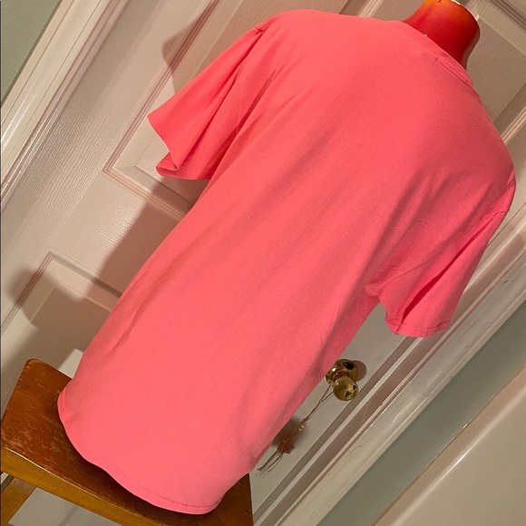 Jerzees Hand stitched HOPE Breast Cancer Awareness Ribbon Pink Crewneck Tee - Picture 6 of 10